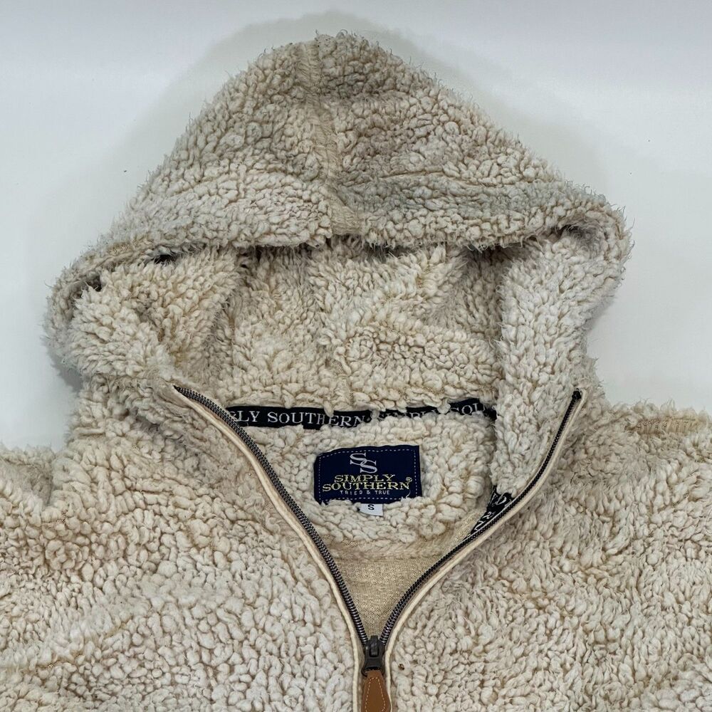 Simply Southern Full Zip Fleece Hooded Jacket, Size Small